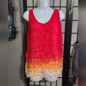 DKNY Red and Orange Ombre Tank 14W